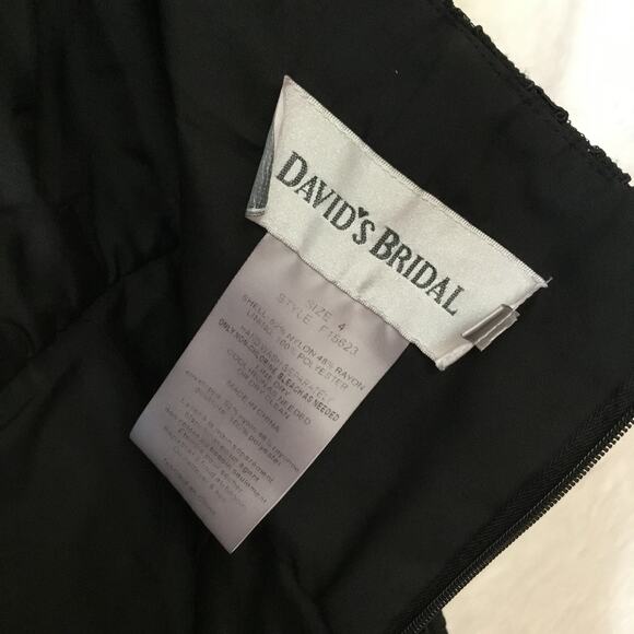 David’s Bridal Black Halter Top Laced Short Dress - Picture 10 of 16